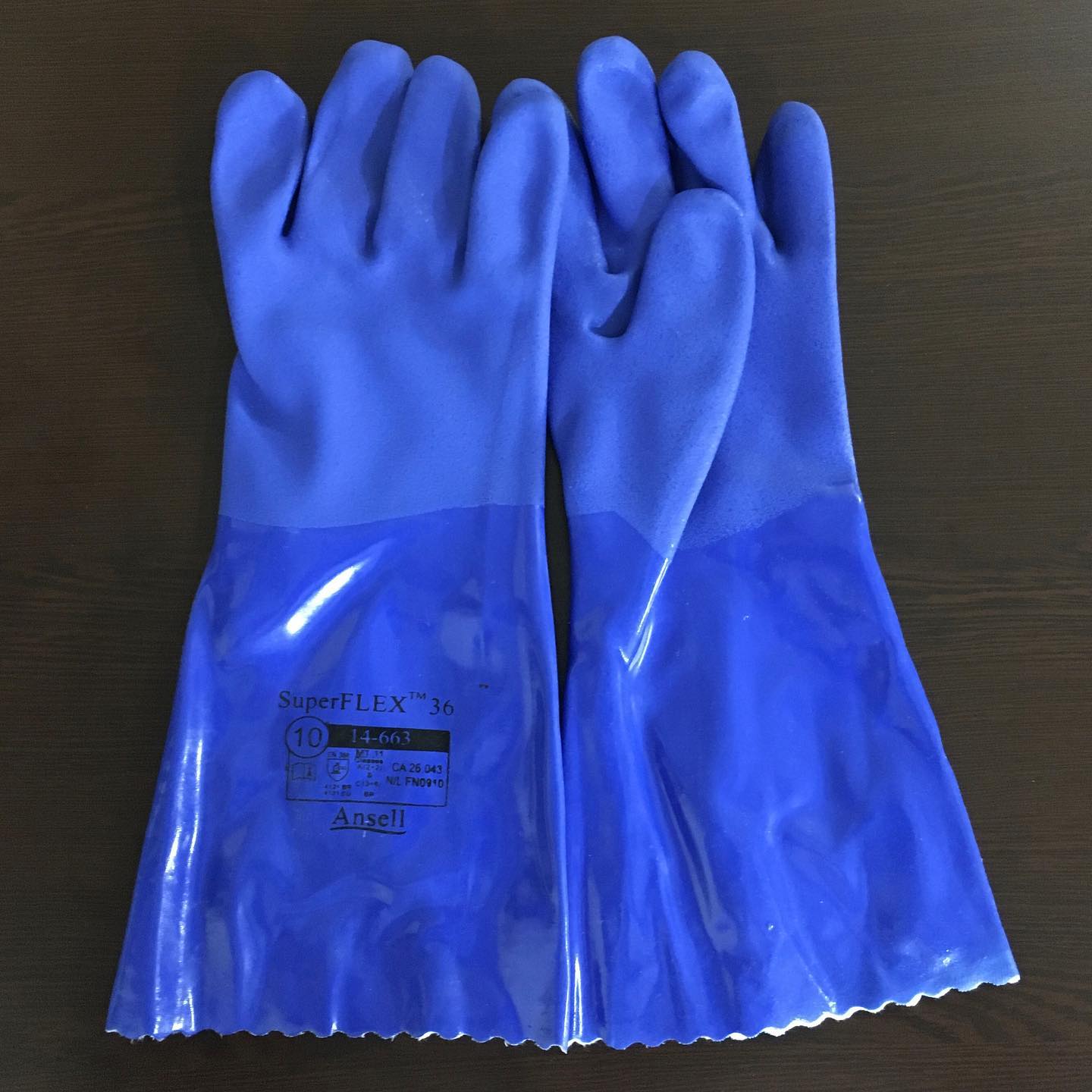 دستكش ضد اسيد و ضد حلال ANSELL مدل super flex 14-663 دستكش ضد اسيد و ضد حلال ANSELL مدل super flex 14-663
